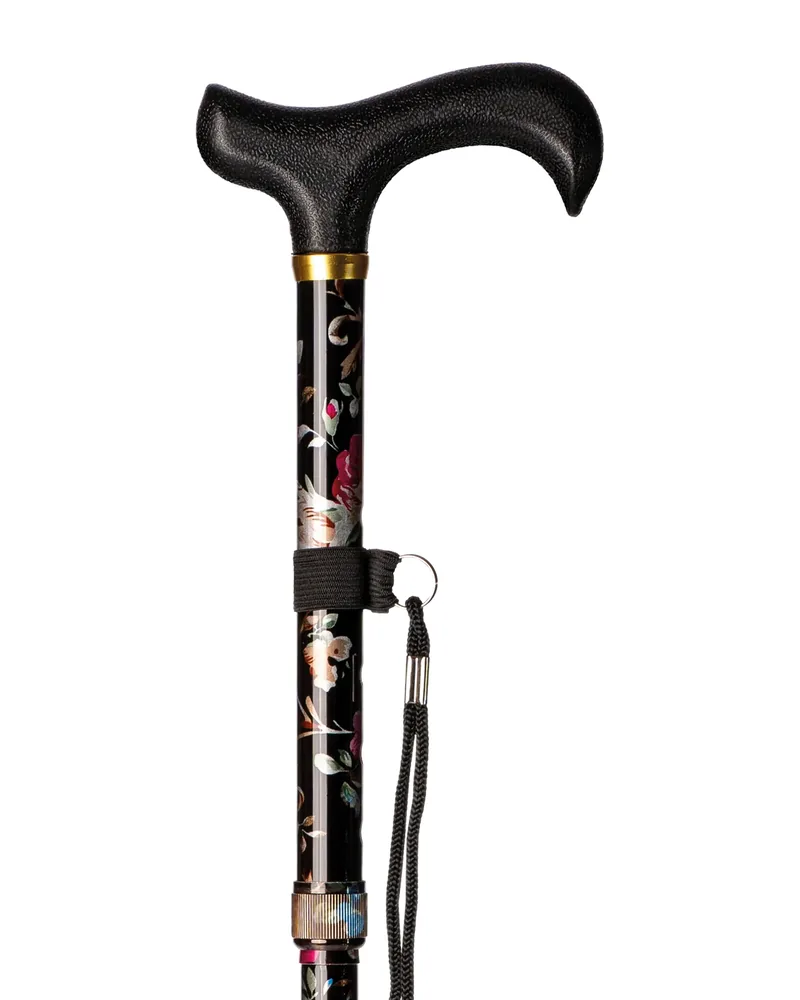 Bastón plegable - mango poliamida · Negro floreado INTEX BPP004