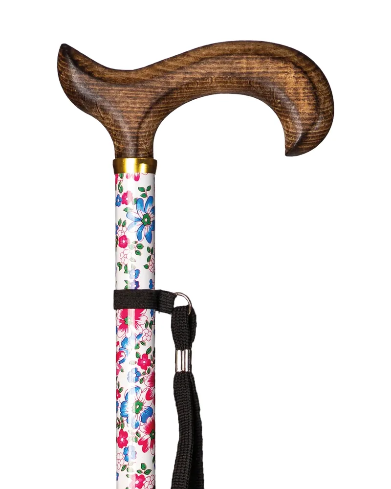 Bastón extensible - mango madera · Blanco floreado INTEX BEM002