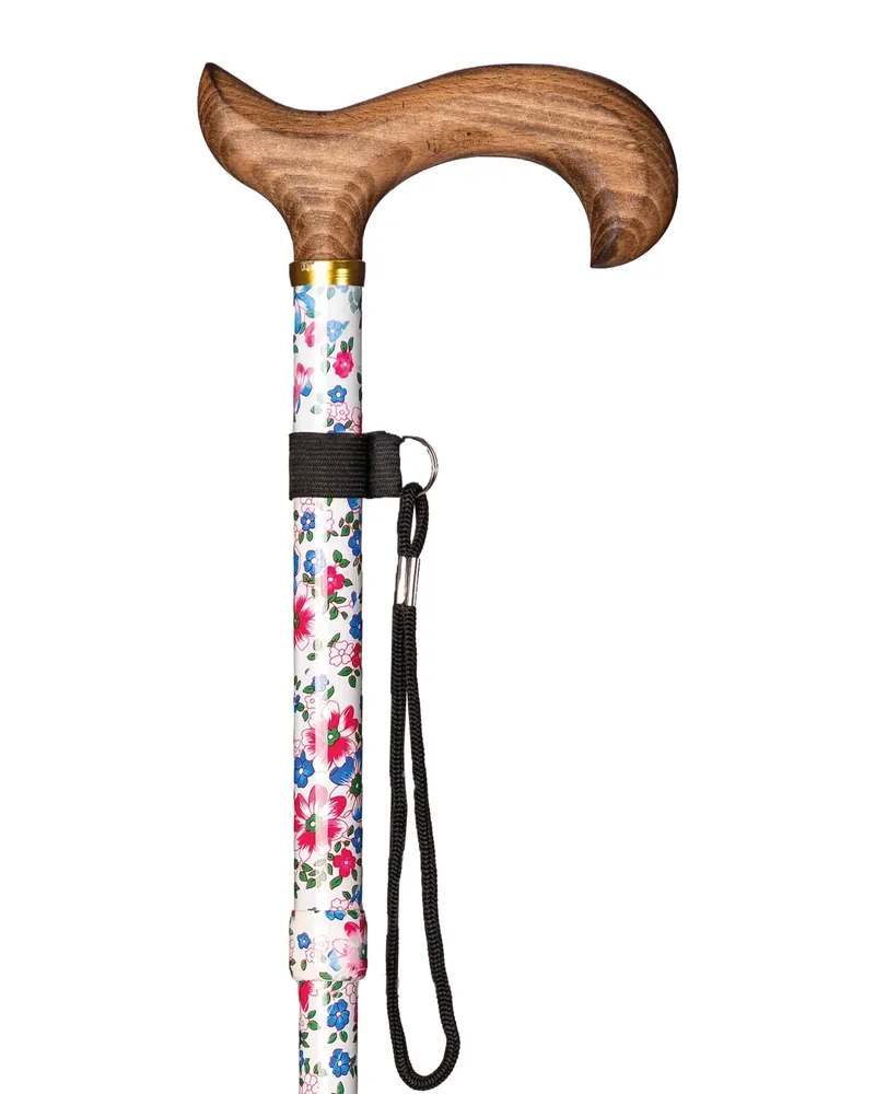 Bastón plegable - mango madera · Blanco floreado INTEX BPM003